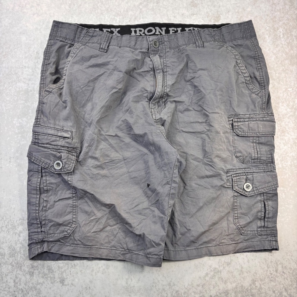 Iron Flex Mens 38 Gray Cargo Shorts Baggy Multi Pocket Utility Y2K Skater Grunge